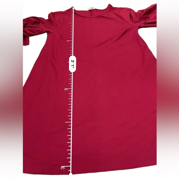 Ingrid & Isabel Maternity Red Flutter 3/4 Sleeve Round Neck Mini Shift Dress S‎ - Picture 14 of 14